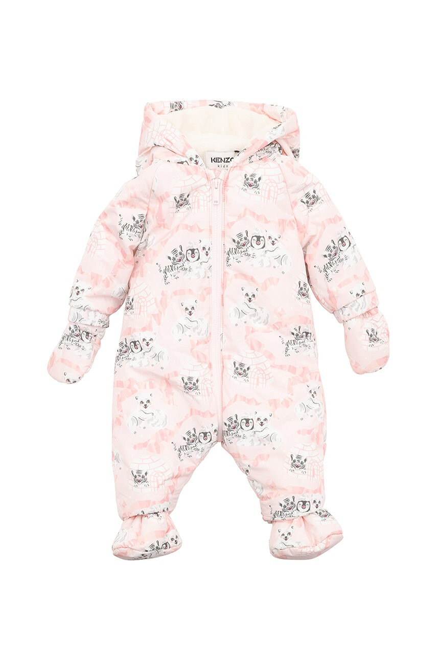 Kenzo kids Бебешки гащеризон в розово - Pepit.bg