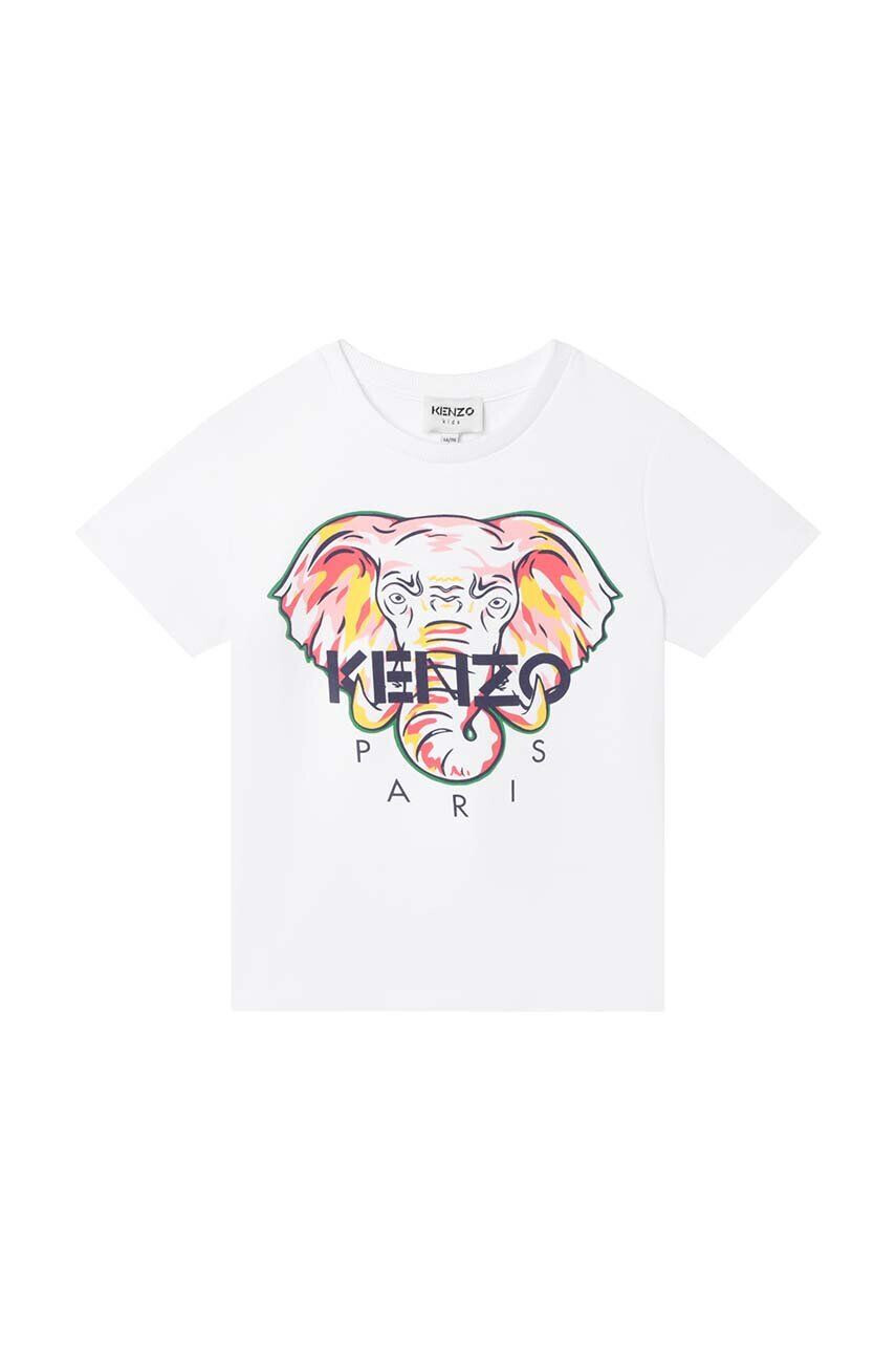 Kenzo kids Детска памучна тениска в бяло - Pepit.bg