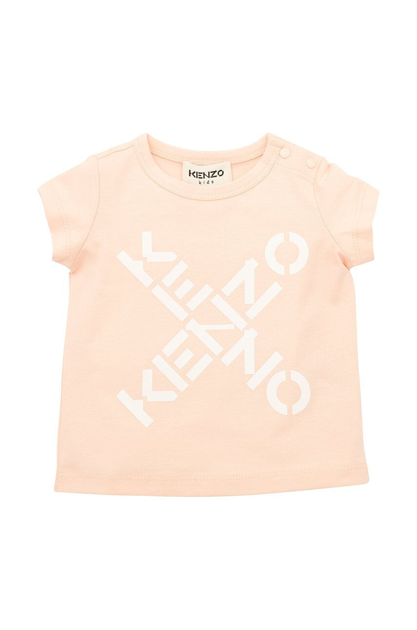 Kenzo kids Детска памучна тениска в розово - Pepit.bg