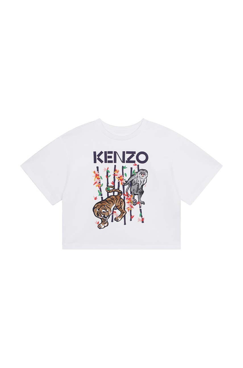 Kenzo kids Детска памучна тениска в бяло - Pepit.bg