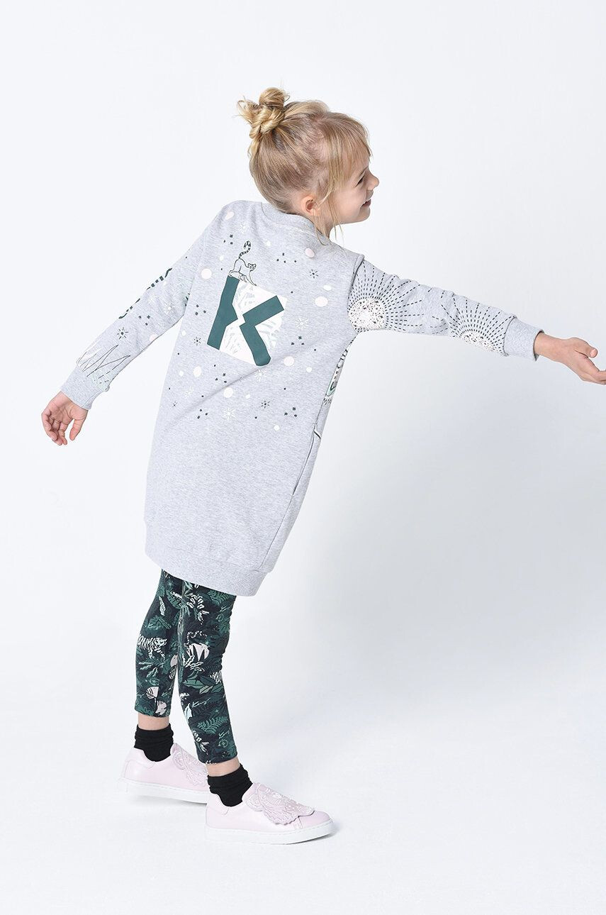 Kenzo kids Детска рокля в сиво къс модел със стандартна кройка - Pepit.bg