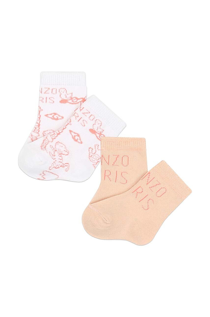 Kenzo kids Детски чорапи (2 броя) в розово - Pepit.bg