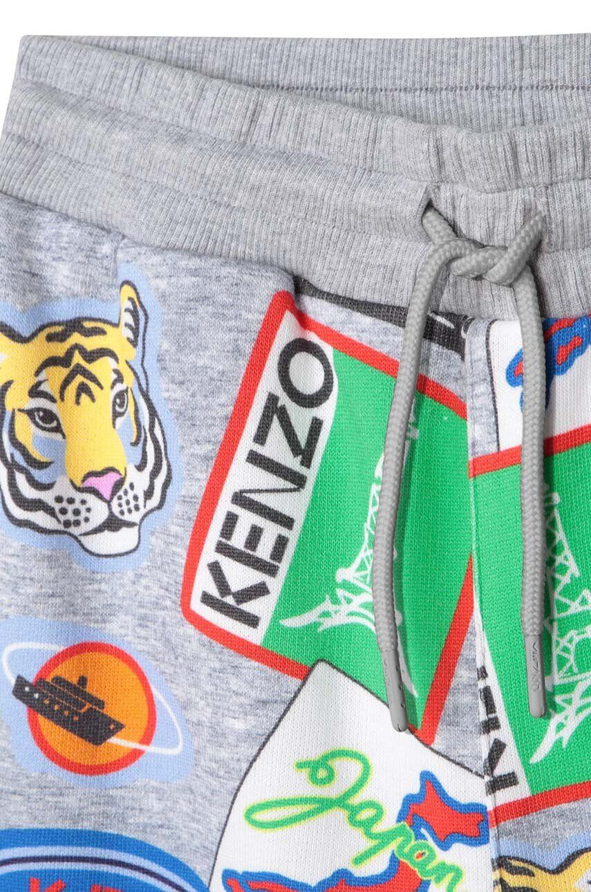 Kenzo kids Детски памучен къс панталон в сиво - Pepit.bg