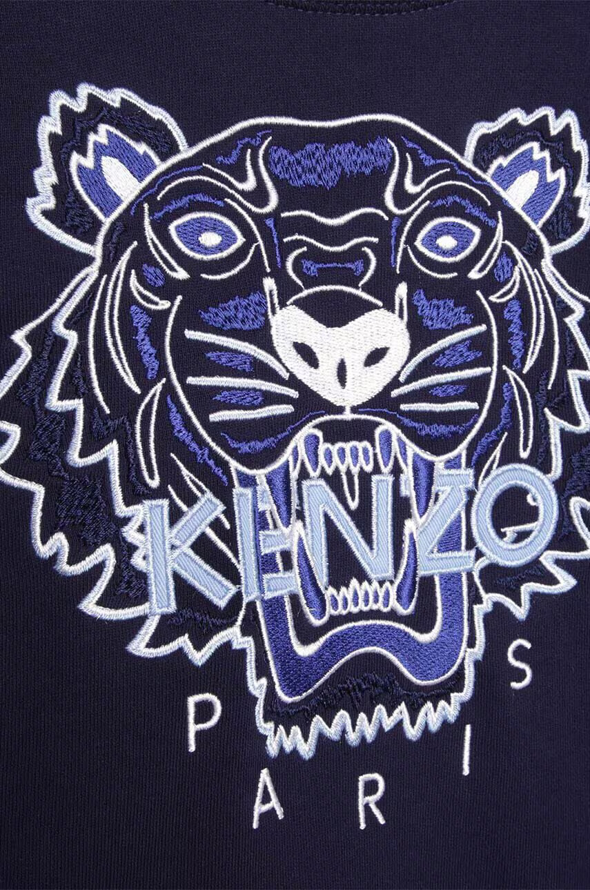 Kenzo kids Детски памучен суичър в тъмносиньо с принт - Pepit.bg