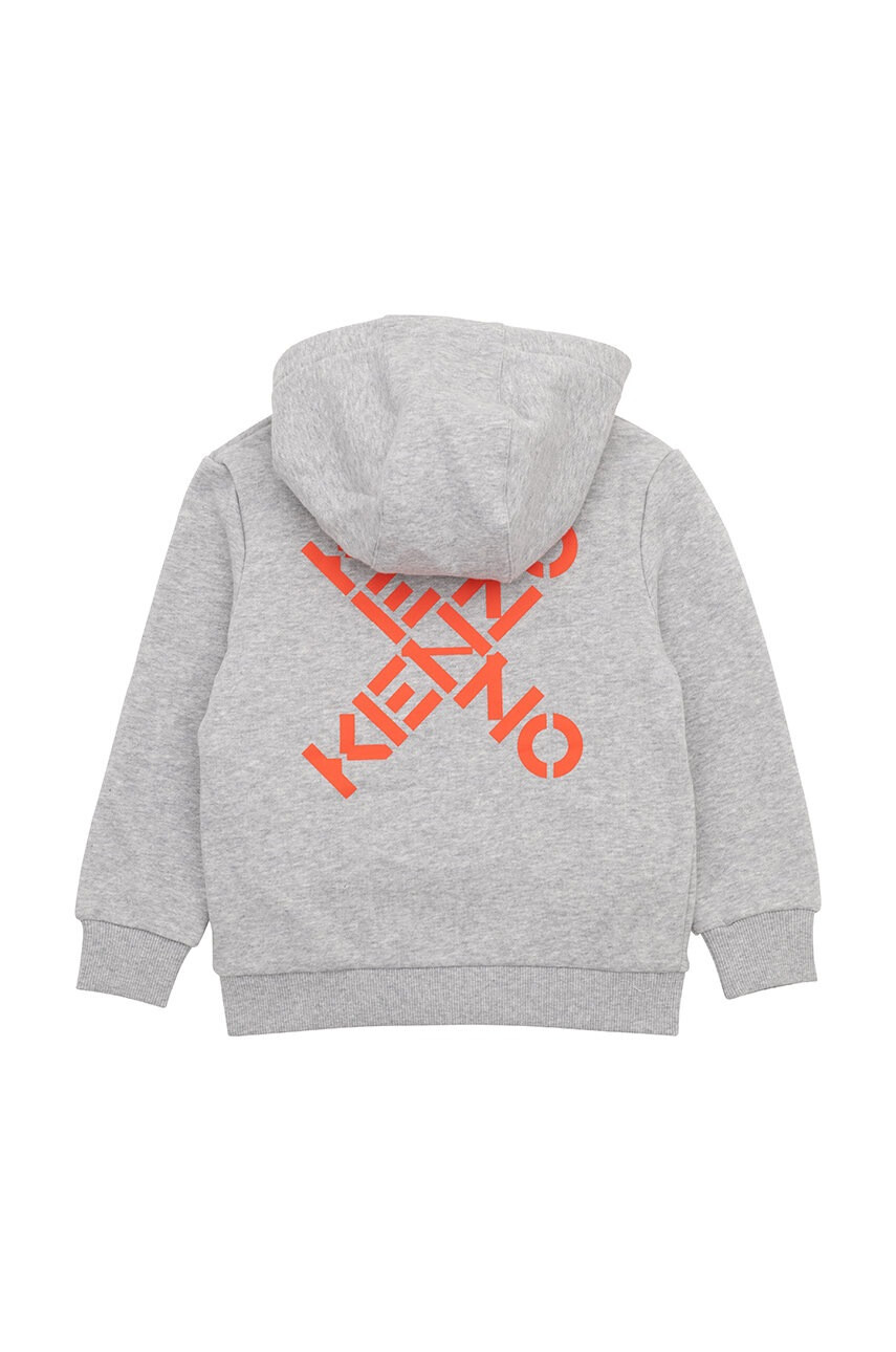 Kenzo kids Детски памучен суичър в сиво с принт - Pepit.bg