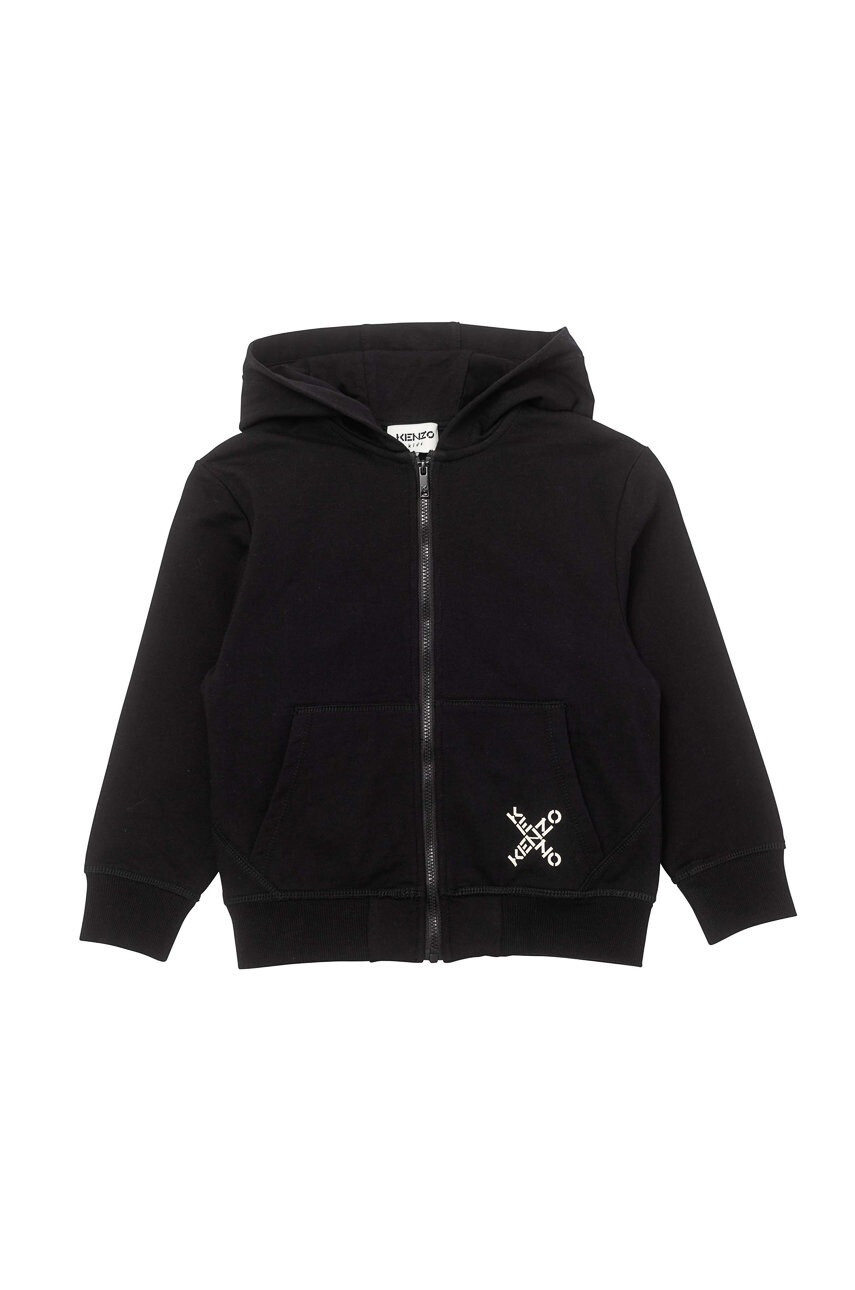 Kenzo kids Детски суичър в черно с принт - Pepit.bg