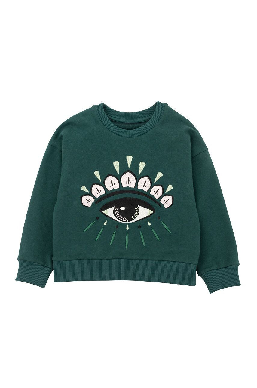 Kenzo kids Детски суичър в зелено с принт - Pepit.bg