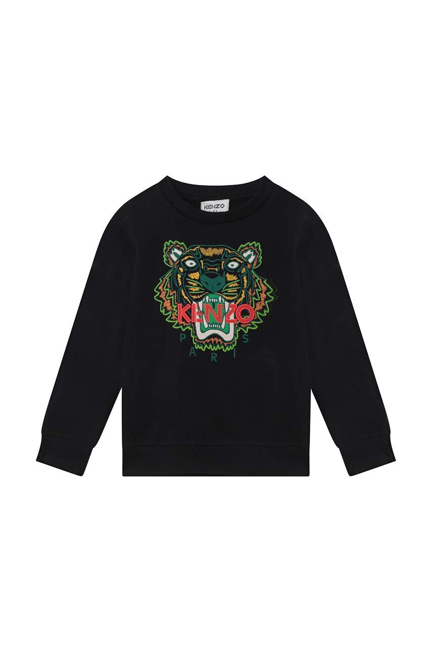 Kenzo kids Детски суичър в черно с принт - Pepit.bg