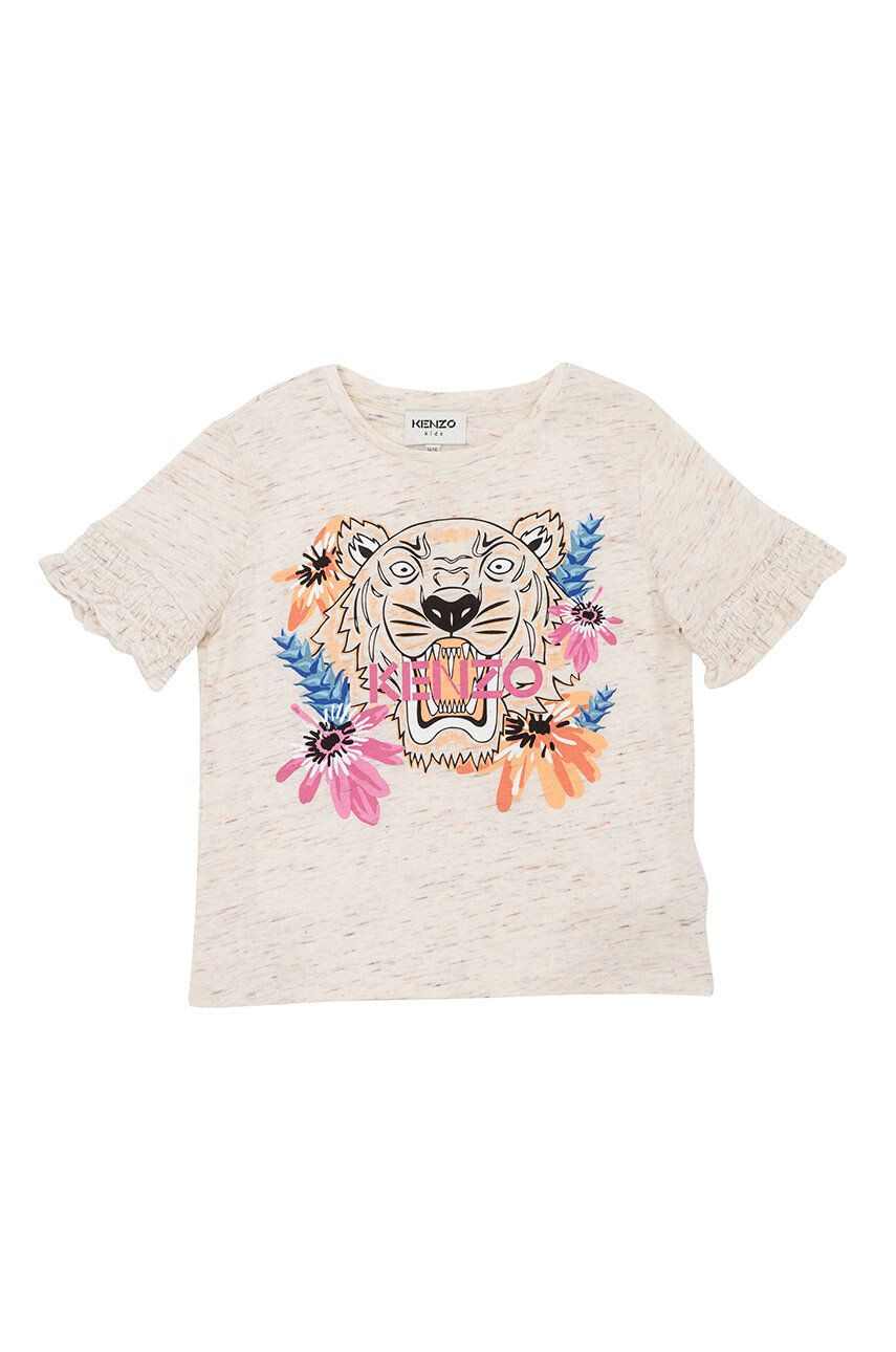 Kenzo kids Памучна тениска в бежово - Pepit.bg