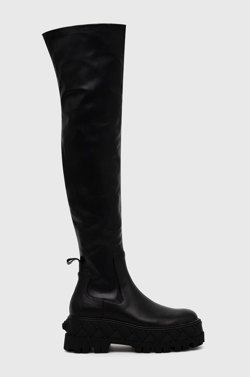 Kurt Geiger London Ботуши Otk Stretch London Otk Stretch в черно с платформа 9353500109 - Pepit.bg
