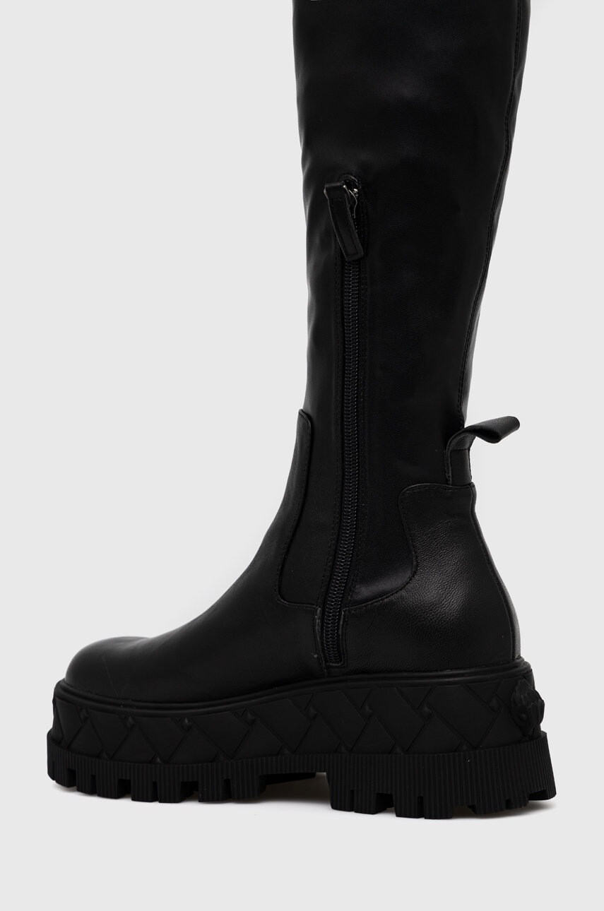 Kurt Geiger London Ботуши Otk Stretch London Otk Stretch в черно с платформа 9353500109 - Pepit.bg
