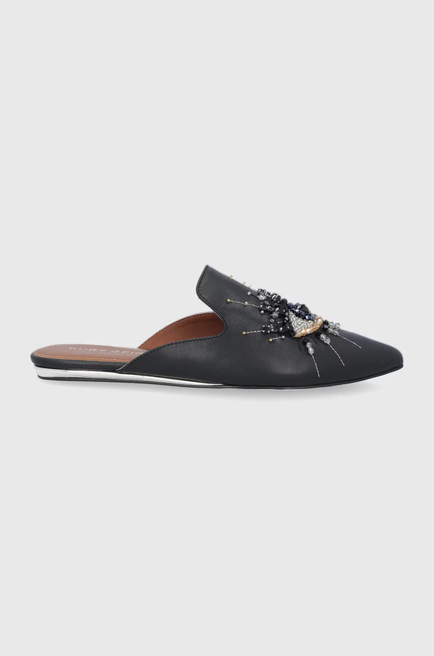 Kurt Geiger London Кожени чехли Olive Eye дамски в черно 4751800109 - Pepit.bg