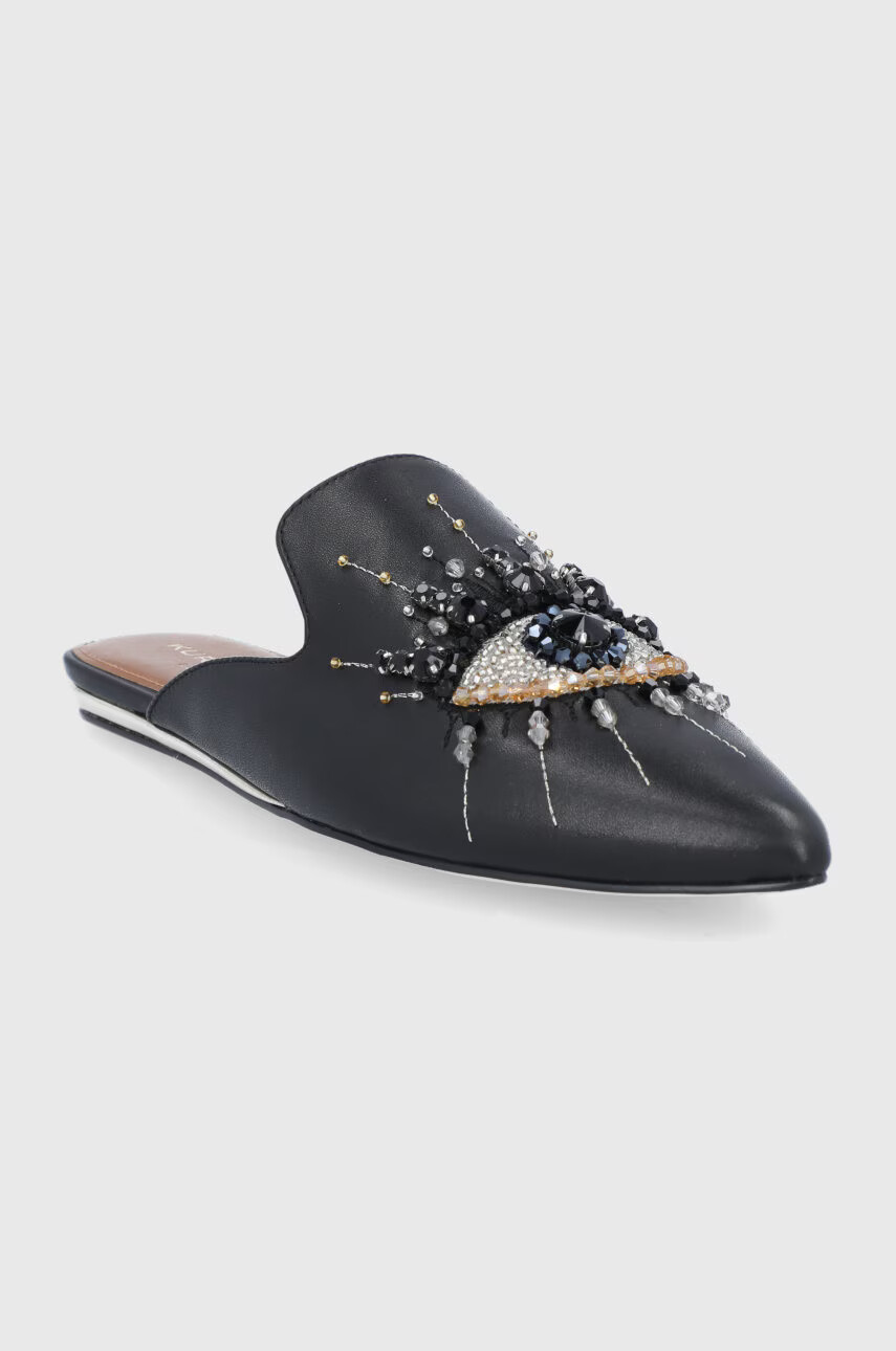 Kurt Geiger London Кожени чехли Olive Eye дамски в черно 4751800109 - Pepit.bg