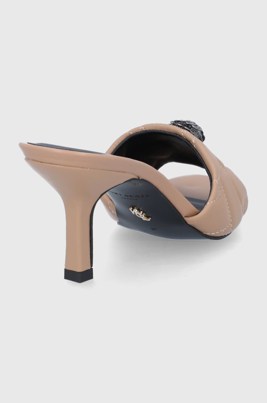 Kurt Geiger London Кожени чехли Camel дамски в кафяво с ток стилето - Pepit.bg