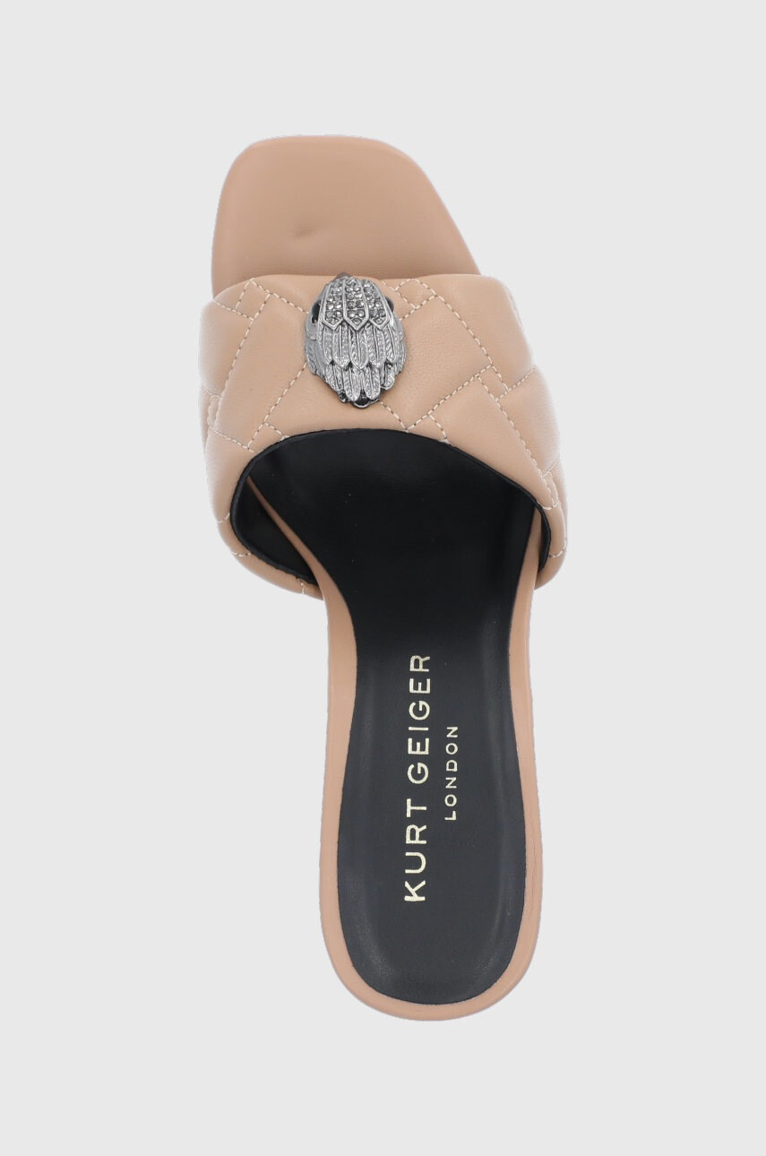 Kurt Geiger London Кожени чехли Camel дамски в кафяво с ток стилето - Pepit.bg