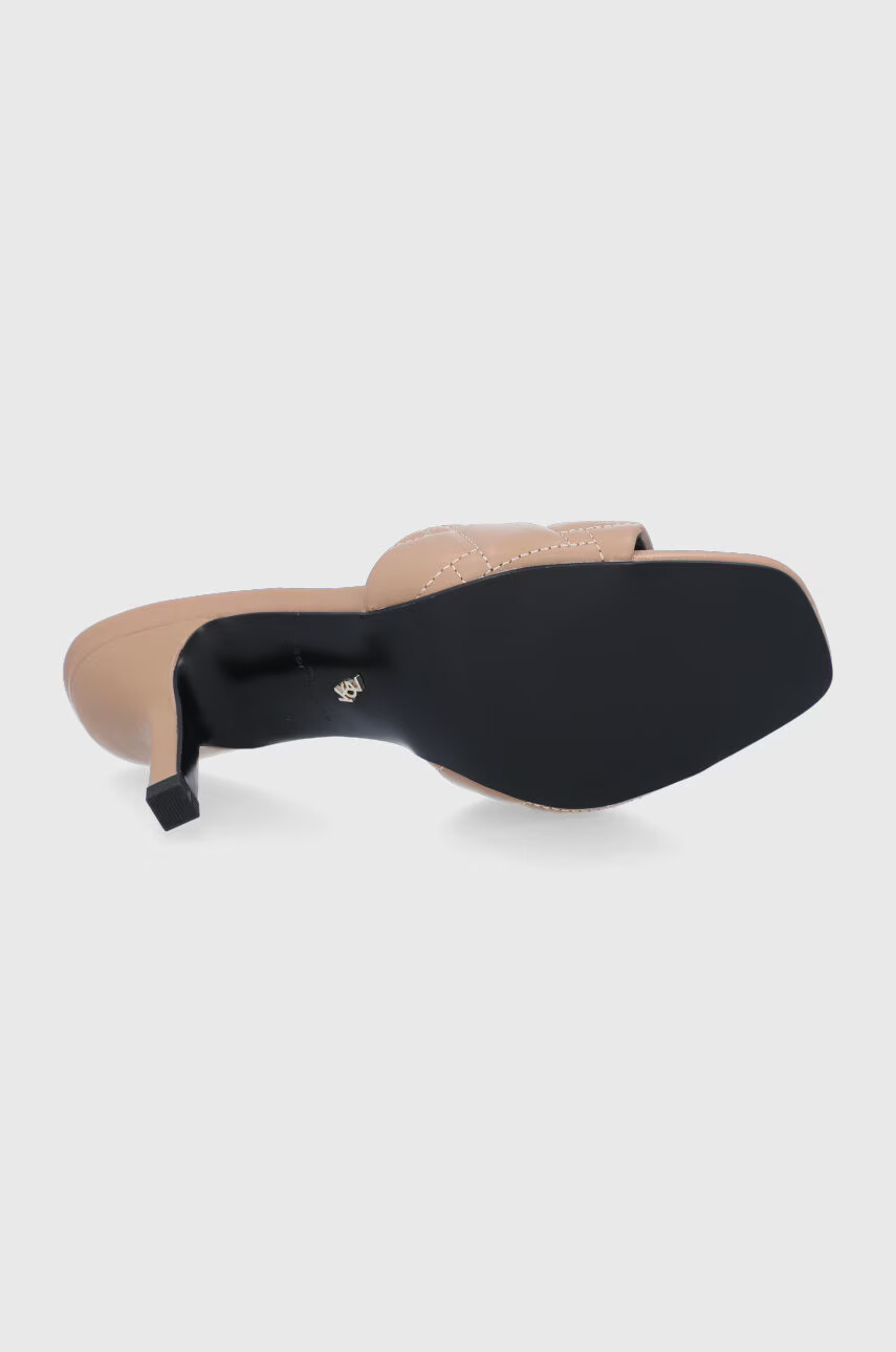 Kurt Geiger London Кожени чехли Camel дамски в кафяво с ток стилето - Pepit.bg