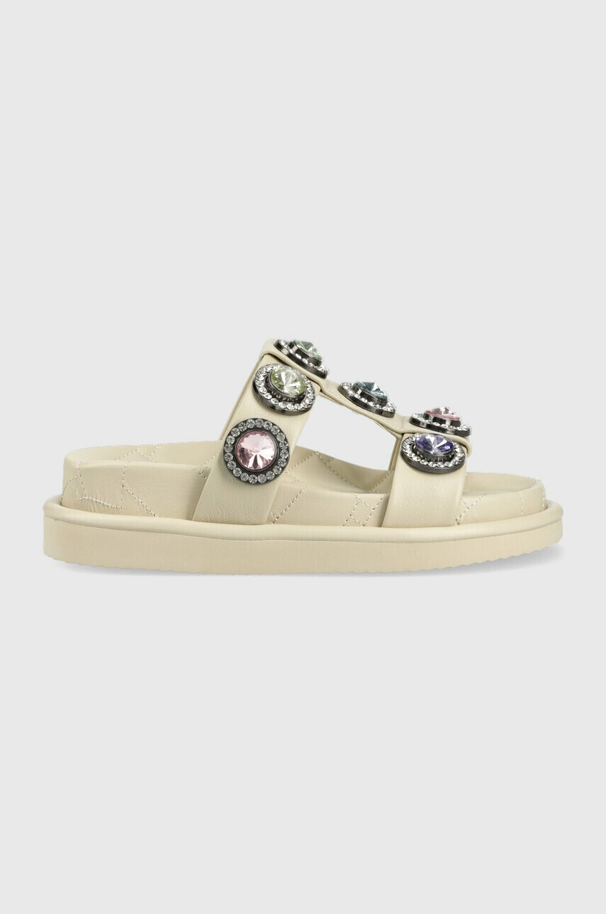 Kurt Geiger London Кожени чехли Orson в сиво с платформа - Pepit.bg