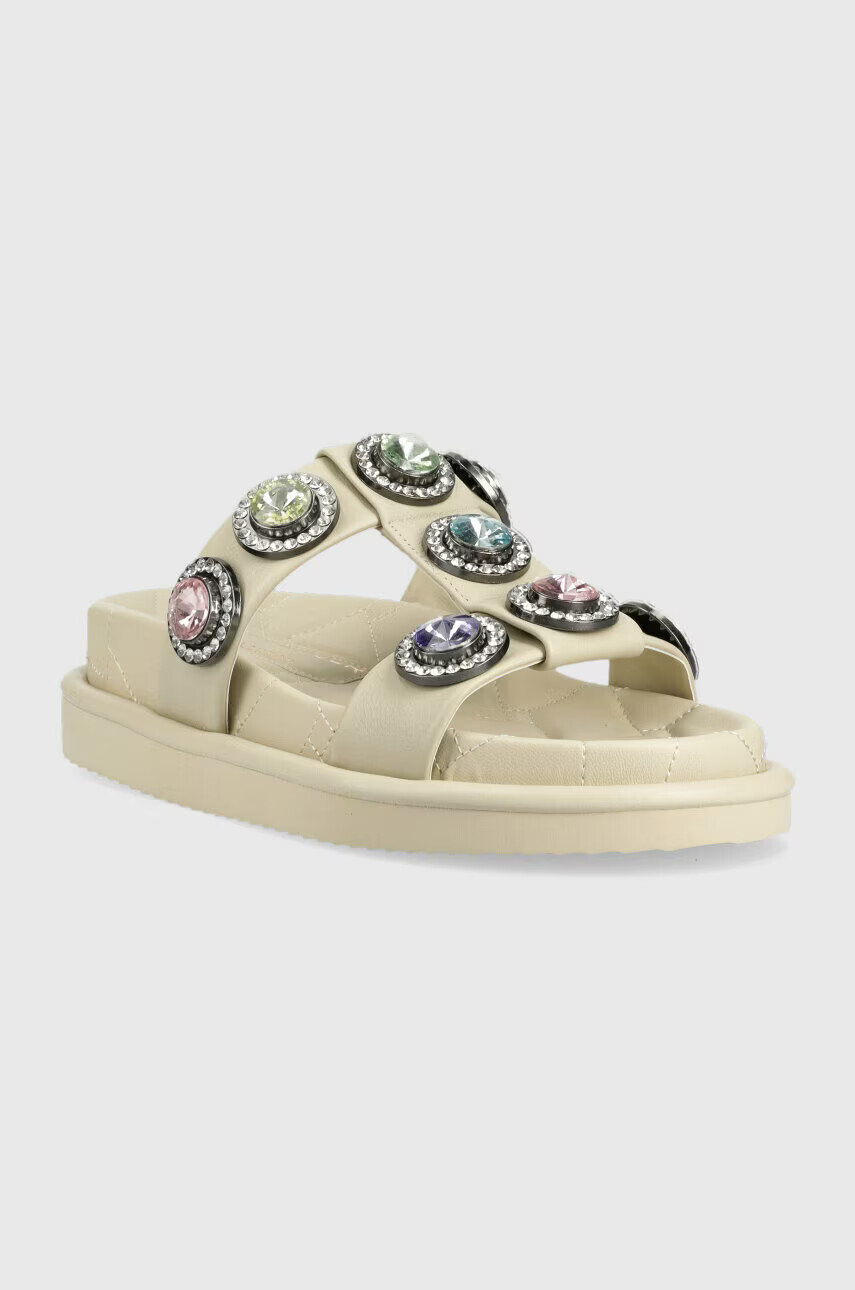 Kurt Geiger London Кожени чехли Orson в сиво с платформа - Pepit.bg