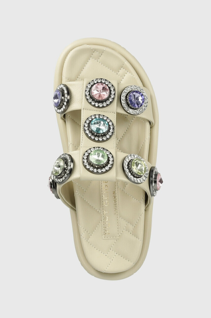 Kurt Geiger London Кожени чехли Orson в сиво с платформа - Pepit.bg