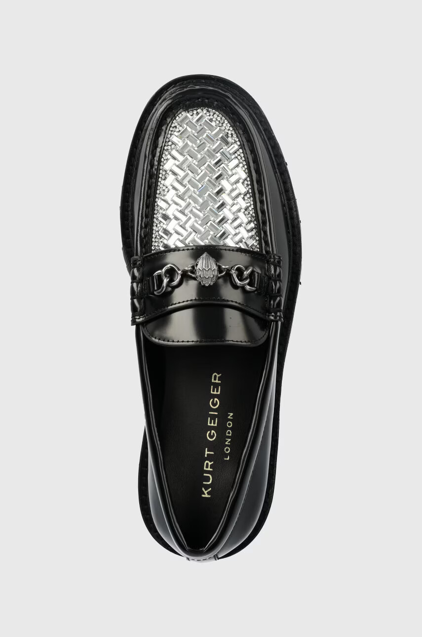 Kurt Geiger London Кожени мокасини Carnaby в черно с платформа 9422109109 - Pepit.bg