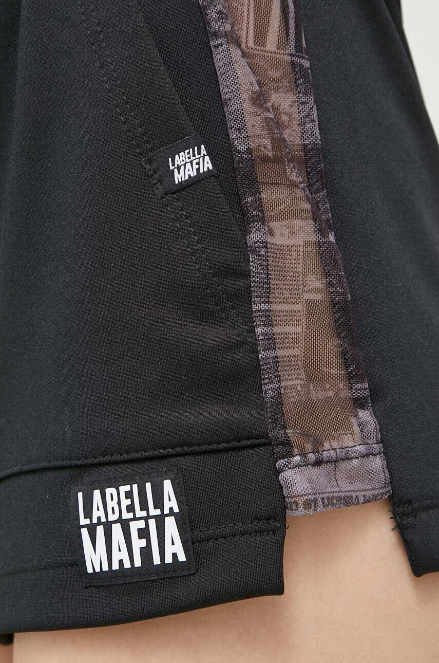 Labellamafia Къс панталон в черно с десен с висока талия - Pepit.bg
