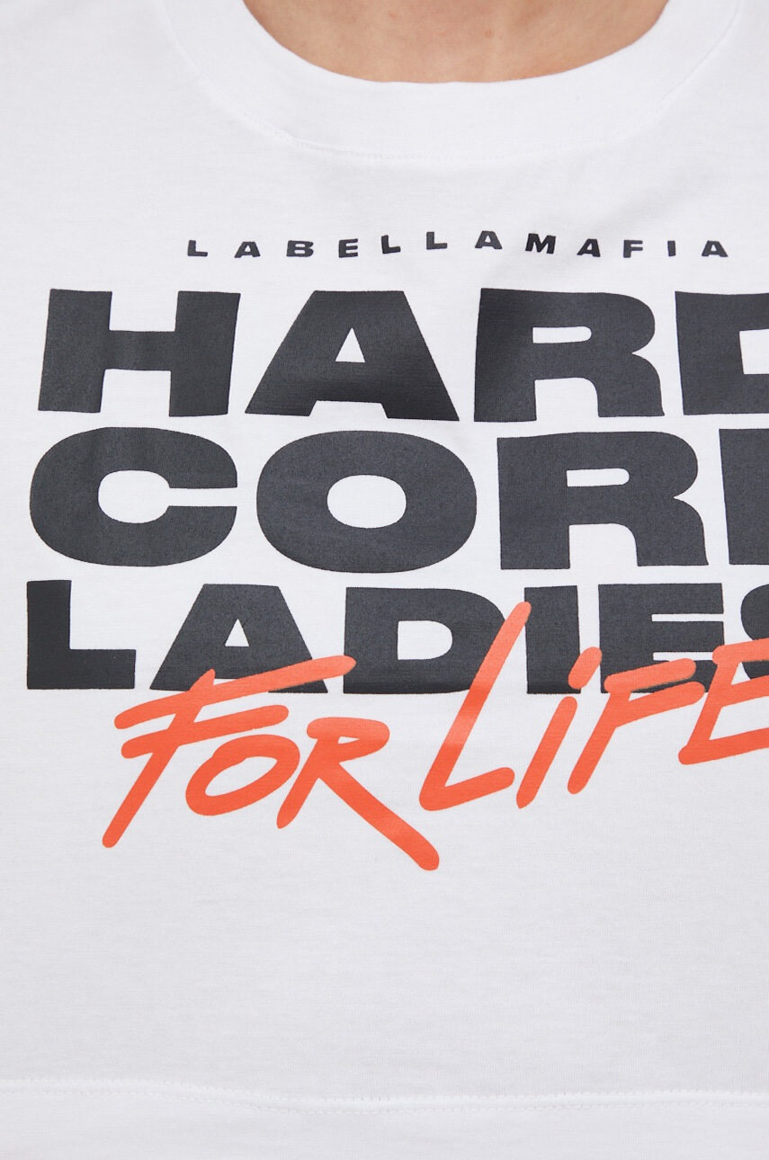 Labellamafia Тениска Hardcore в бяло - Pepit.bg