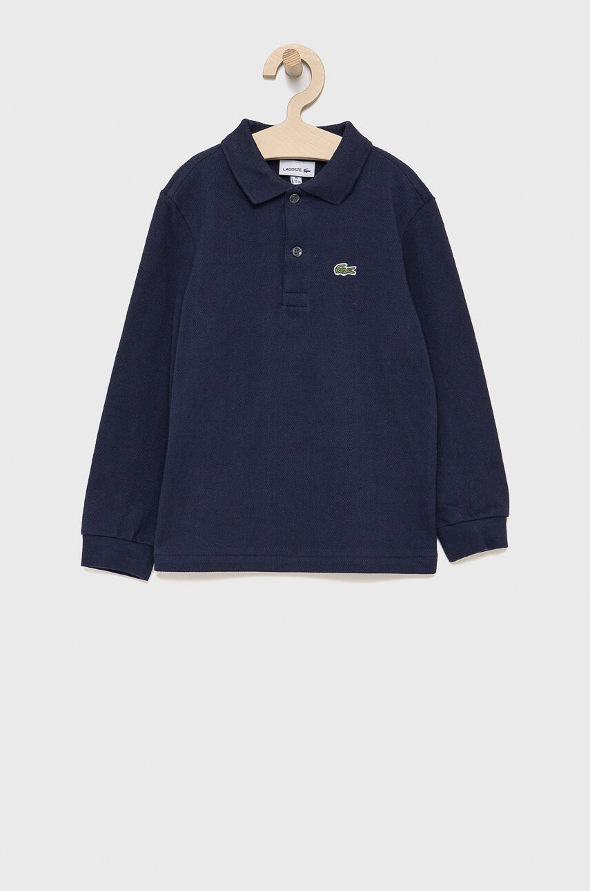 Lacoste Детска блуза с дълги ръкави в тъмносиньо с изчистен дизайн - Pepit.bg