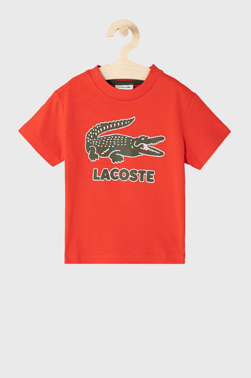 Lacoste Детска тениска в червено с принт - Pepit.bg