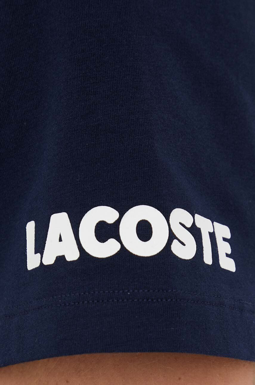 Lacoste Горнище на пижама с къси ръкави в тъмносиньо с десен - Pepit.bg