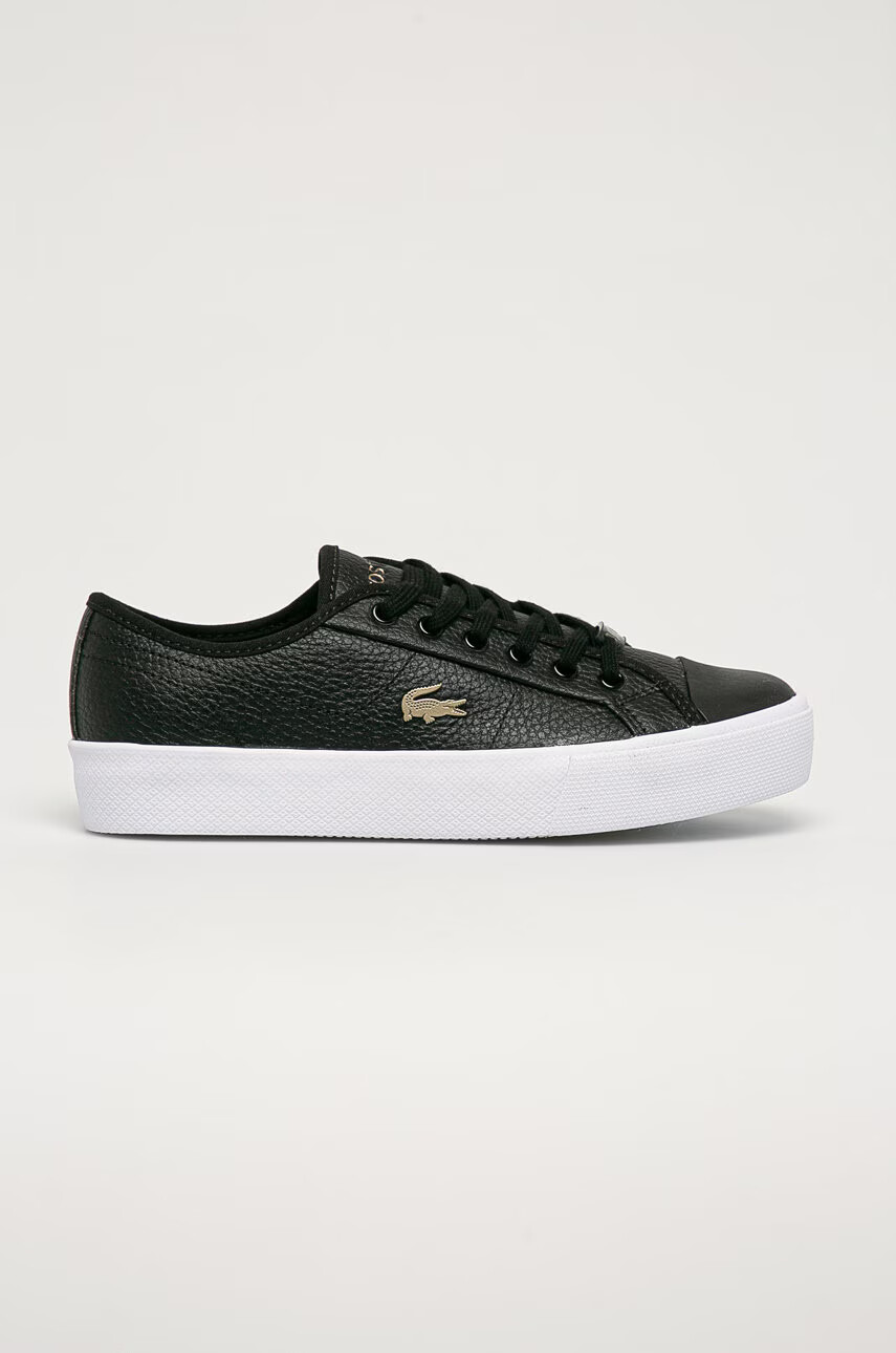 Lacoste Кожени обувки в черно с равна подметка - Pepit.bg