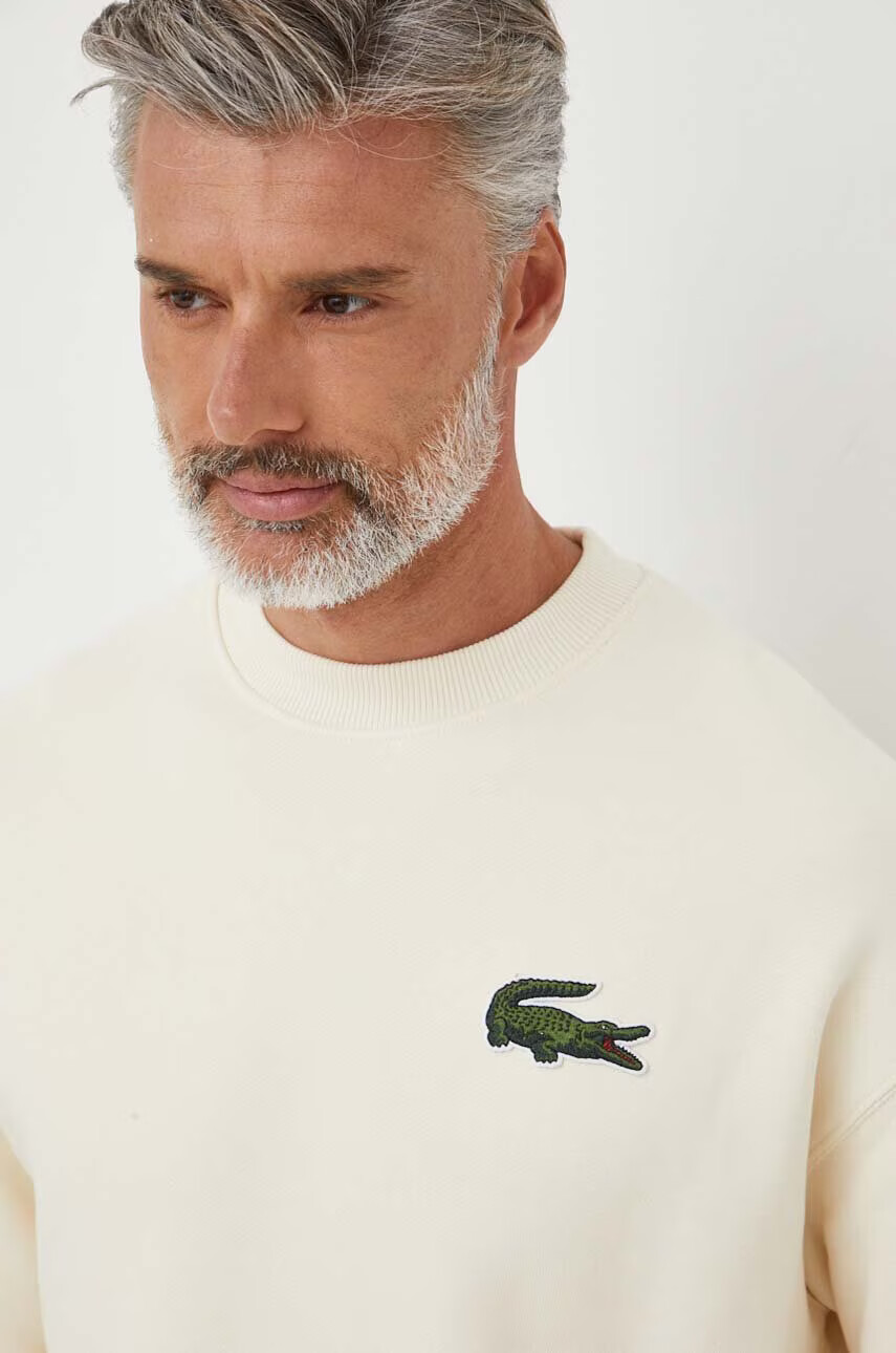 Lacoste Памучен суичър в бежово с апликация - Pepit.bg