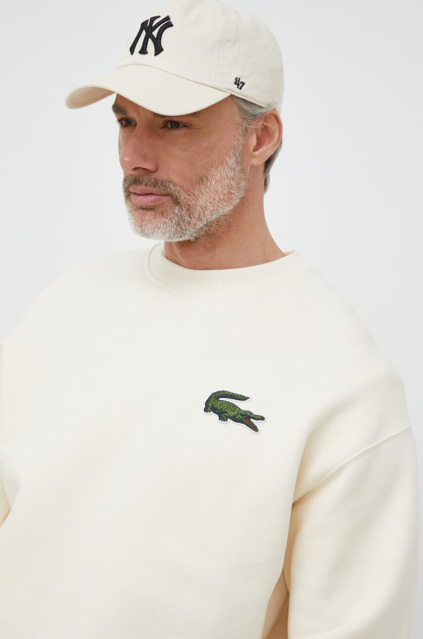 Lacoste Памучен суичър в бежово с апликация - Pepit.bg