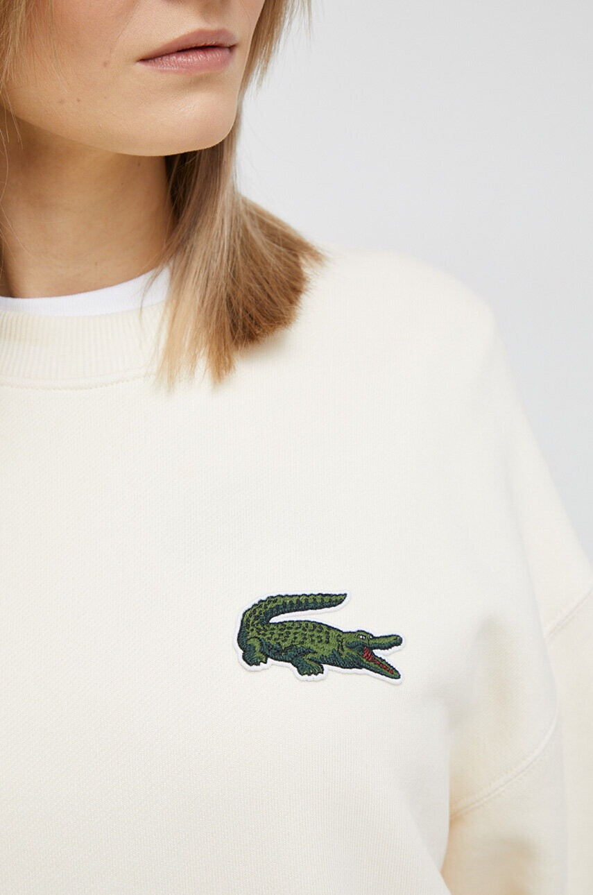Lacoste Памучен суичър в бежово с апликация - Pepit.bg