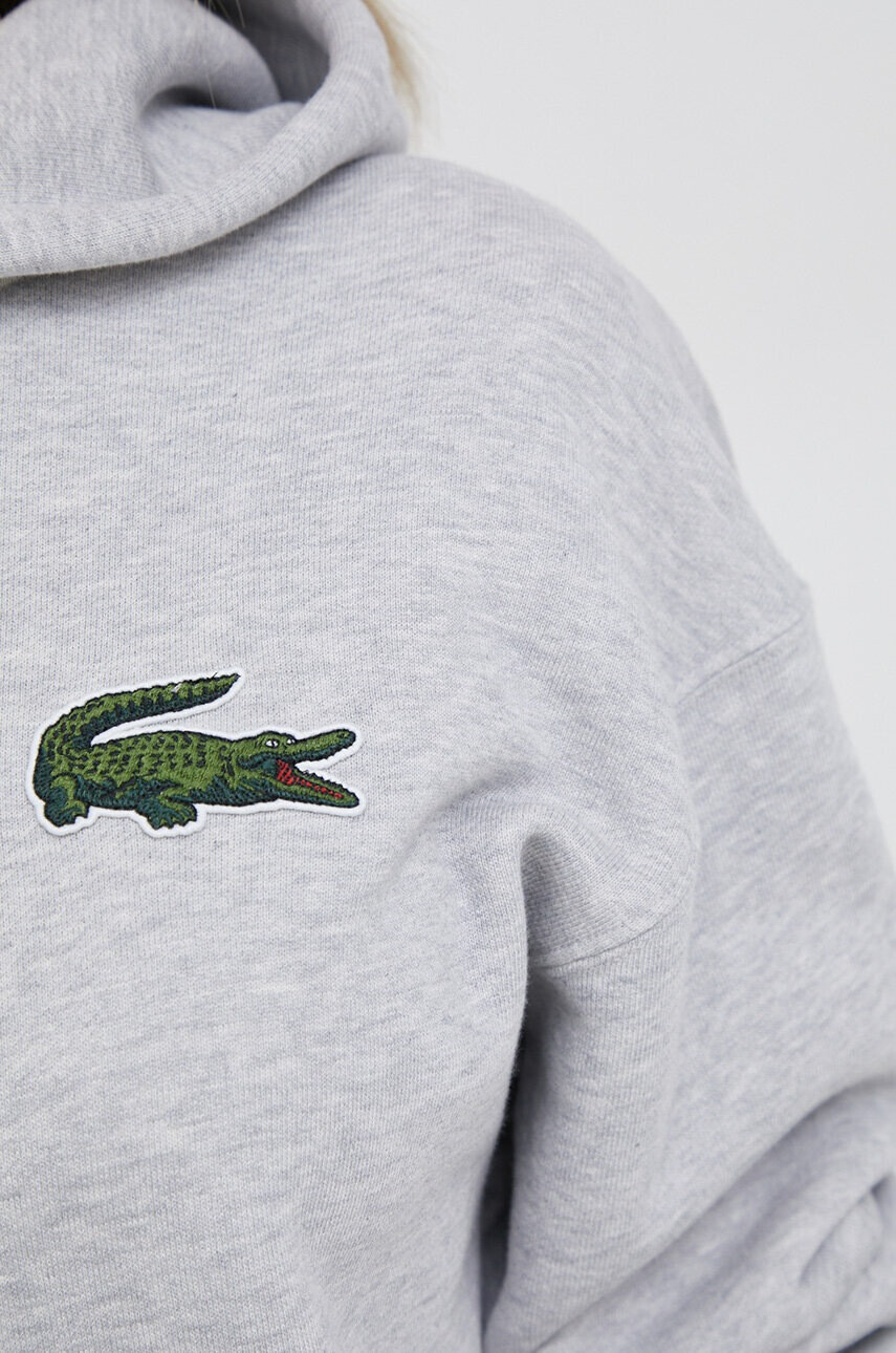 Lacoste Памучен суичър в сиво меланж на - Pepit.bg
