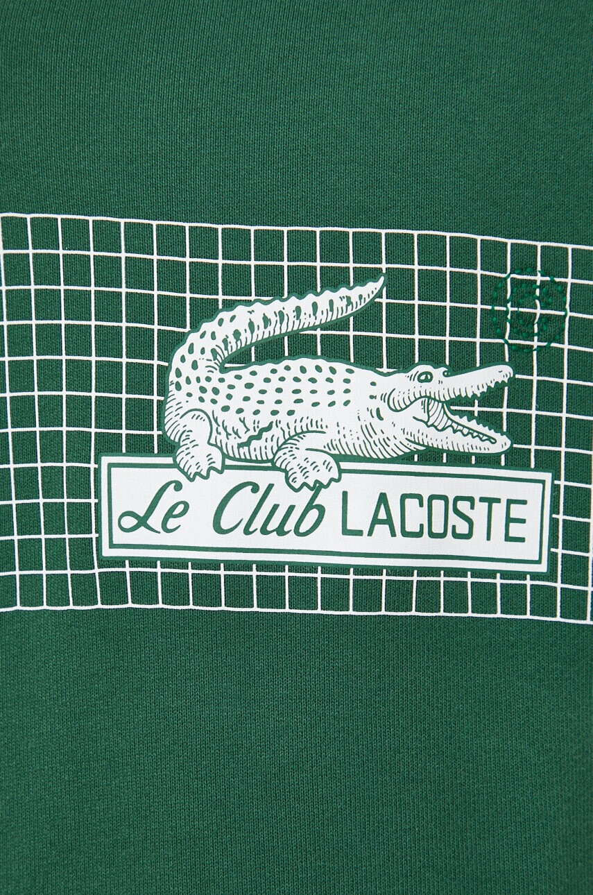 Lacoste Памучен суичър в зелено с принт - Pepit.bg