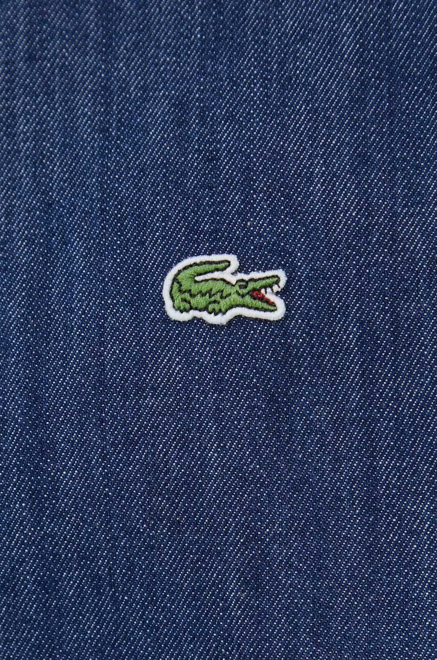 Lacoste Памучна риза мъжка в тъмносиньо със стандартна кройка с класическа яка - Pepit.bg