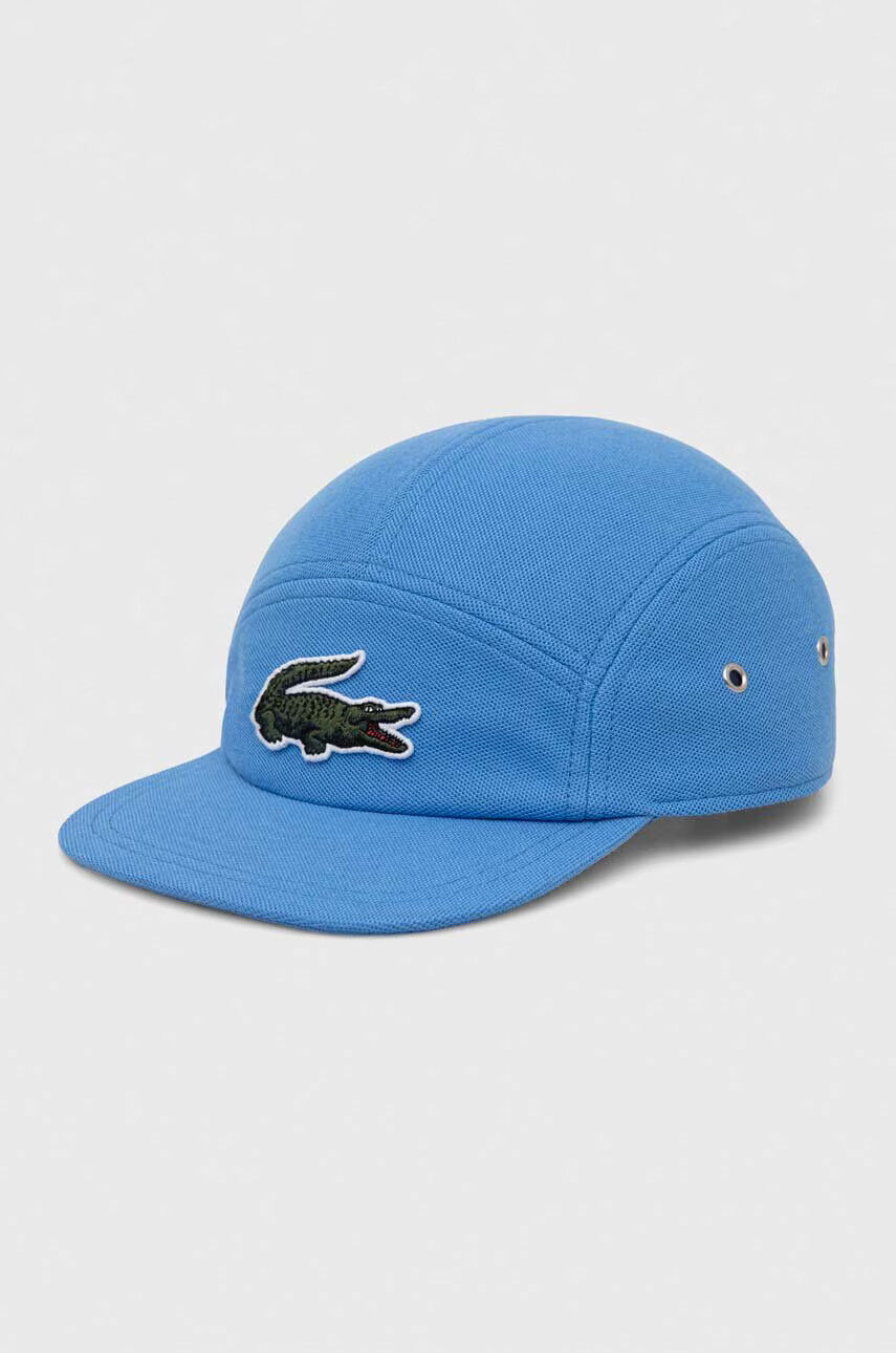 Lacoste Памучна шапка с козирка в синьо с апликация - Pepit.bg