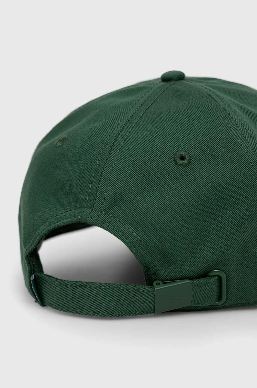 Lacoste Памучна шапка с козирка в зелено с апликация - Pepit.bg
