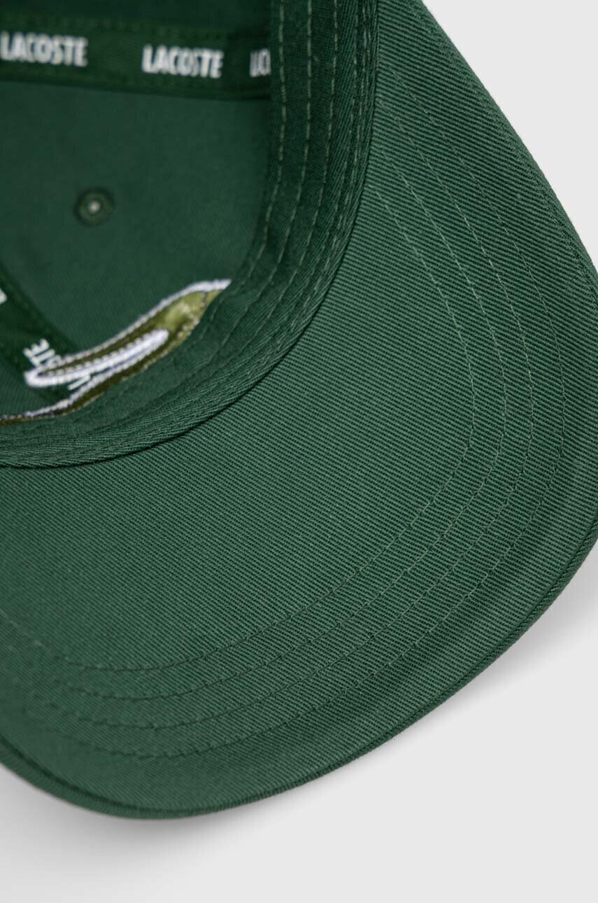 Lacoste Памучна шапка с козирка в зелено с апликация - Pepit.bg