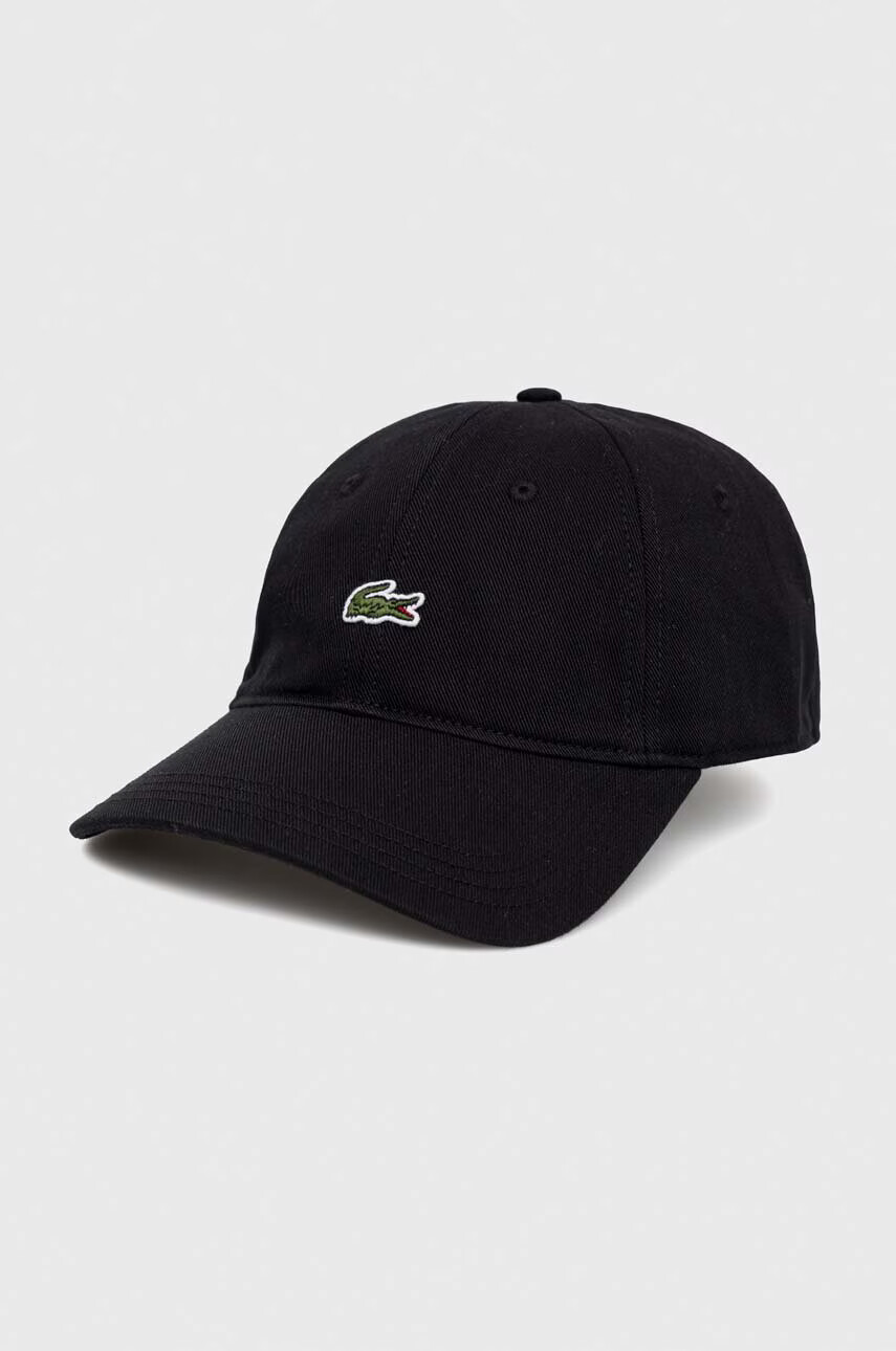 Lacoste Памучна шапка с козирка в черно с апликация - Pepit.bg