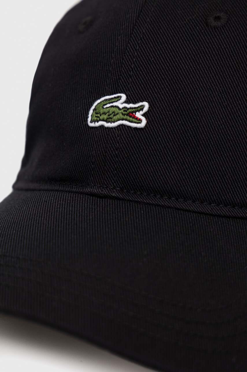 Lacoste Памучна шапка с козирка в черно с апликация - Pepit.bg