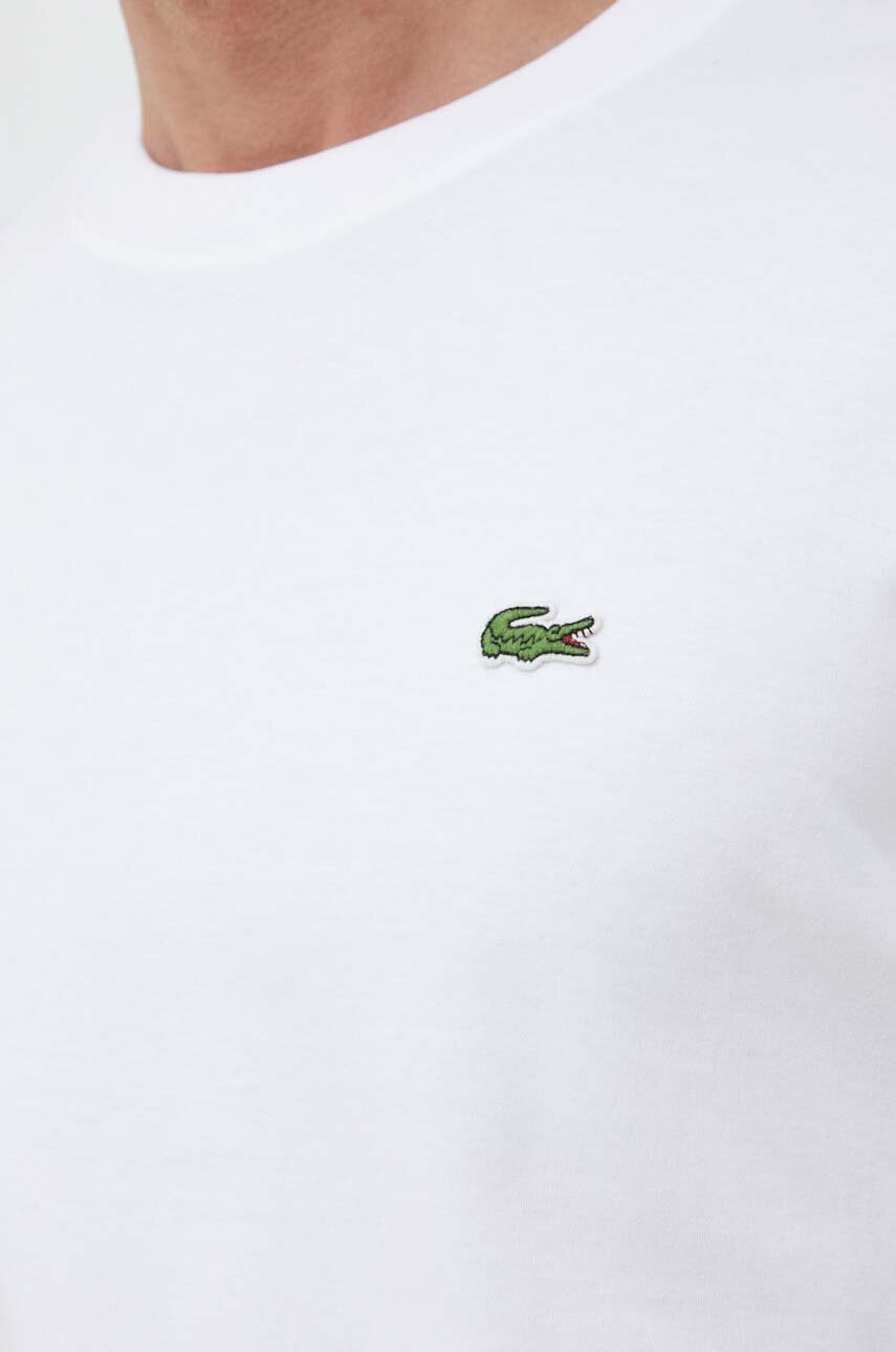 Lacoste Памучна тениска в бяло с изчистен дизайн - Pepit.bg
