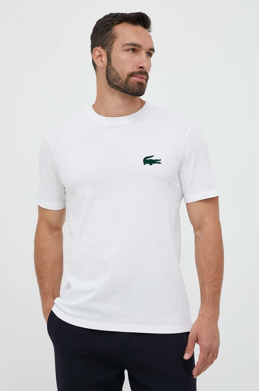 Lacoste Памучна тениска в бяло с апликация - Pepit.bg