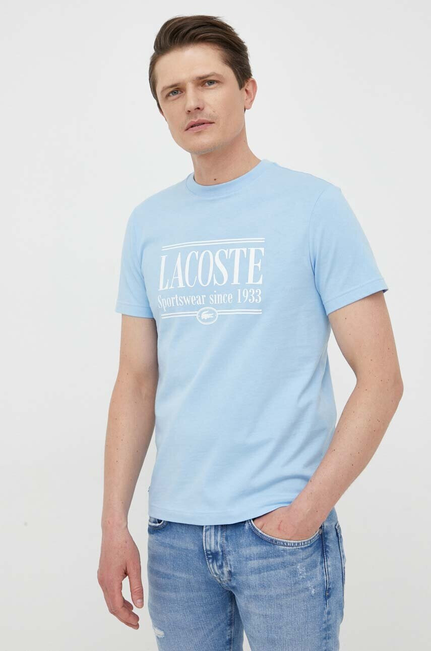 Lacoste Памучна тениска в бяло с принт - Pepit.bg