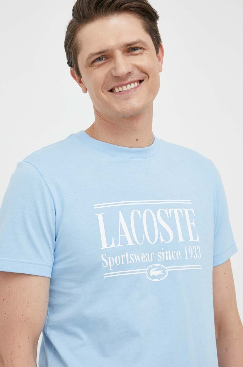 Lacoste Памучна тениска в бяло с принт - Pepit.bg