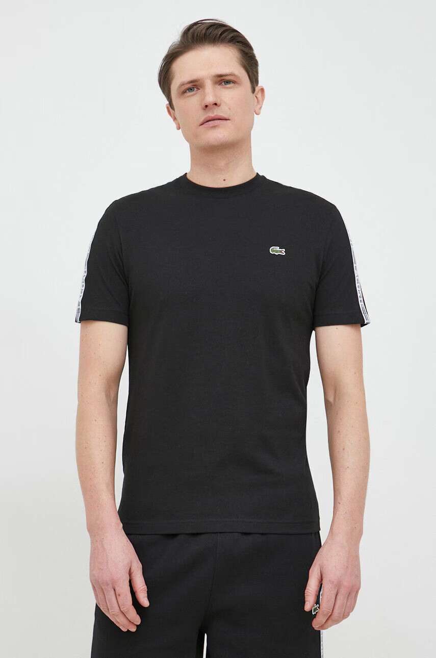 Lacoste Памучна тениска в черно с апликация - Pepit.bg