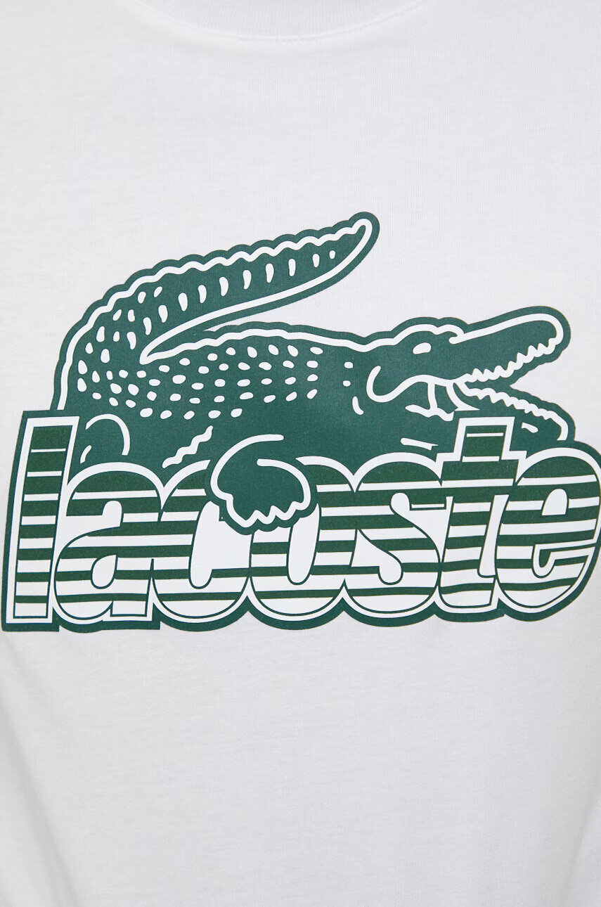 Lacoste Памучна тениска в бяло с принт - Pepit.bg