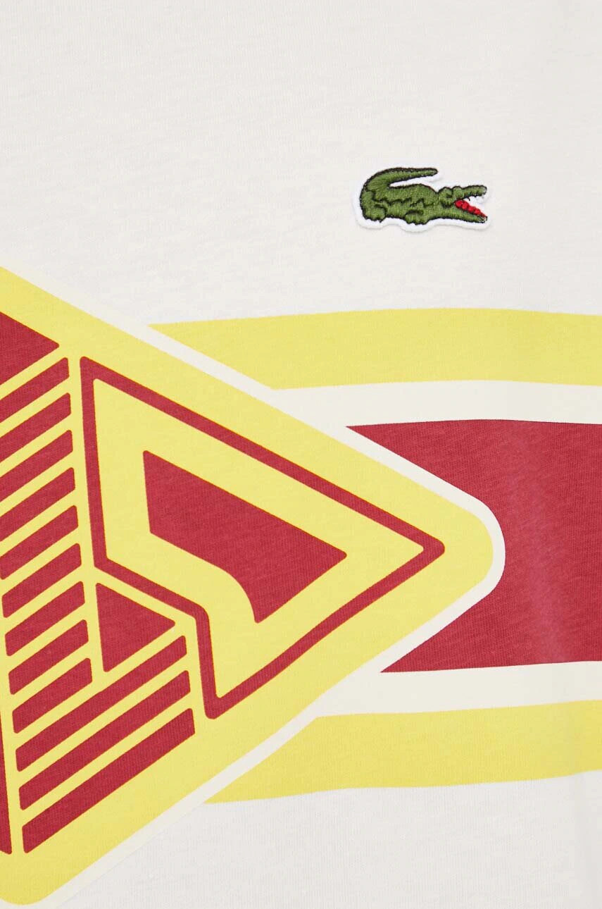 Lacoste Памучна тениска в бежово с принт - Pepit.bg