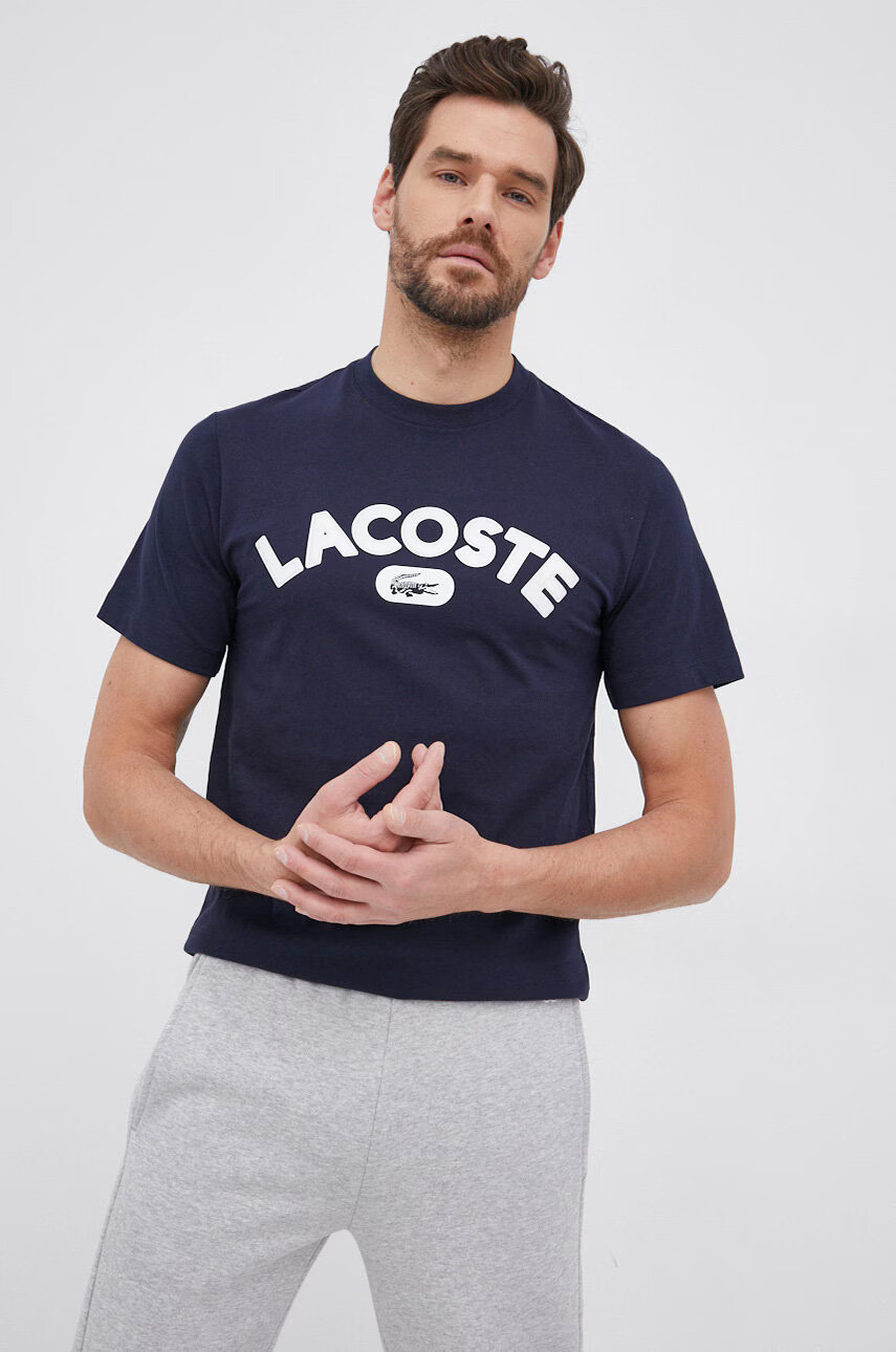 Lacoste Памучна тениска в червено - Pepit.bg