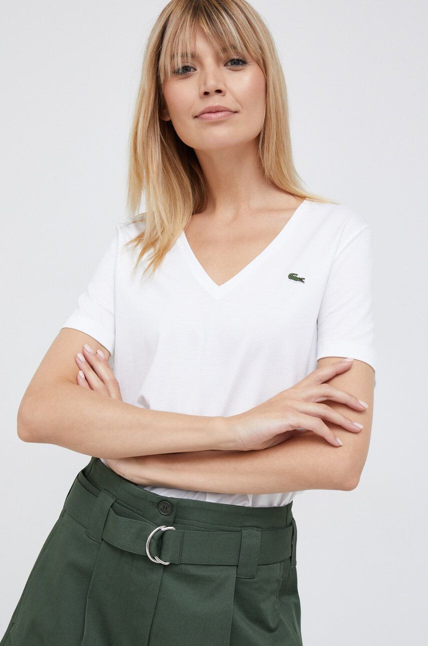 Lacoste Памучна тениска в тъмносиньо - Pepit.bg